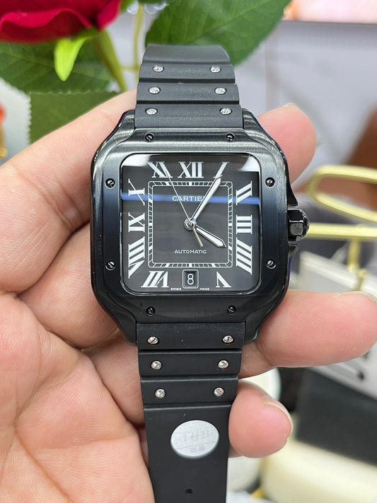 Cartier Santos WSSA0006 с чёрной керамикой