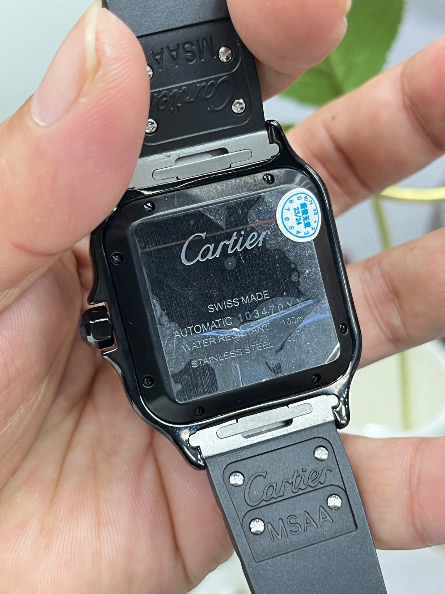 Cartier Santos WSSA0006 с чёрной керамикой