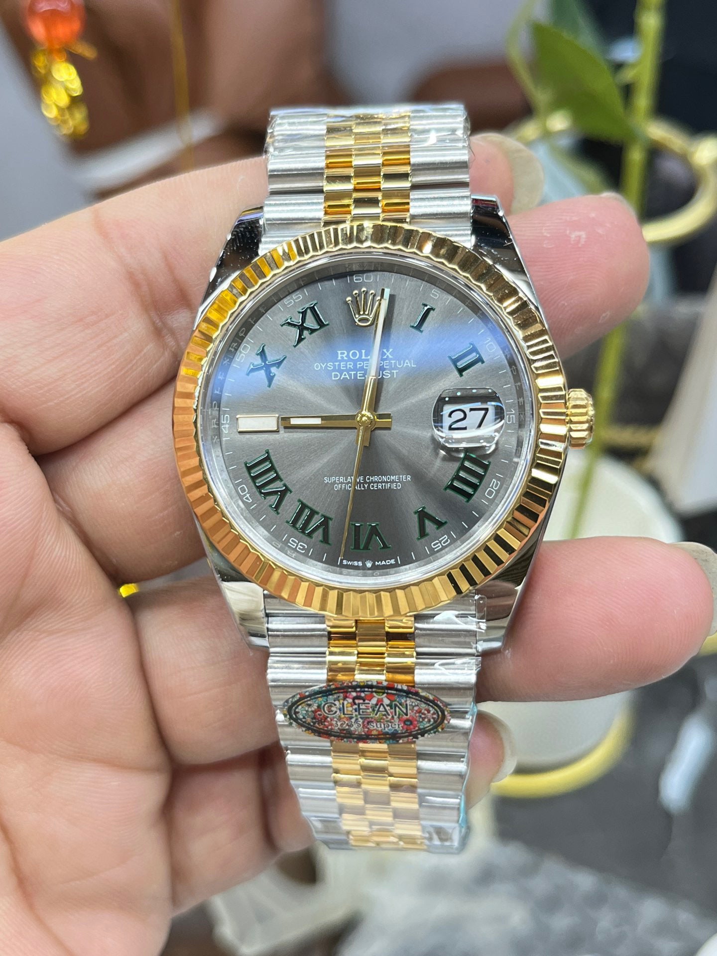 Rolex Datejust 41 (Rolesor золото/сталь, “Green Roman”) M126333-0020