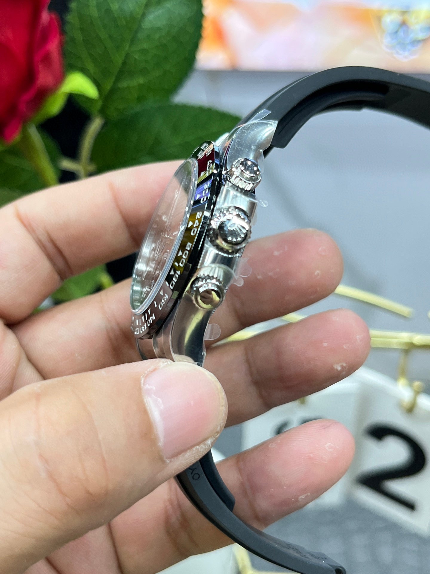 Rolex Daytona с серым резиновым ремешком）116519LN-0024