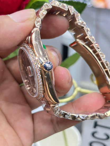 Rolex Day-Date 36 Diamond Bezel Aventurine Dial (Rolex Day-Date «Президентские часы» с бриллиантовым безелем и авантюриновым циферблатом)