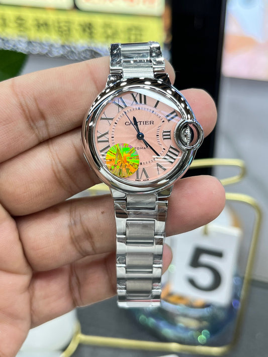 Cartier Ballon Bleu de Cartier W6920097 (Cartier Ballon Bleu 33 мм, розовый циферблат)