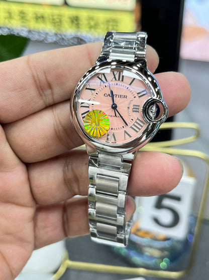 Cartier Ballon Bleu de Cartier W6920097 (Cartier Ballon Bleu 33 мм, розовый циферблат)