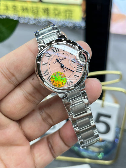 Cartier Ballon Bleu de Cartier W6920097 (Cartier Ballon Bleu 33 мм, розовый циферблат)