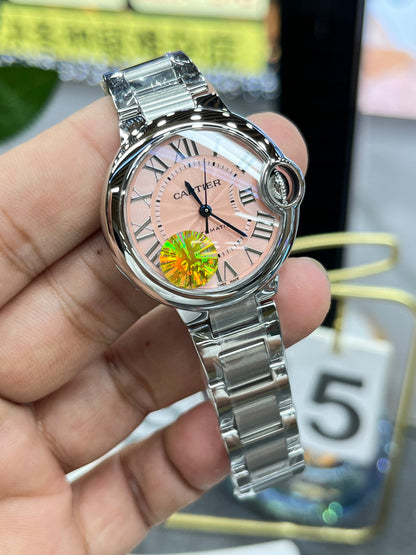 Cartier Ballon Bleu de Cartier W6920097 (Cartier Ballon Bleu 33 мм, розовый циферблат)