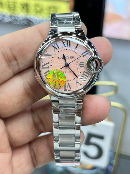 Cartier Ballon Bleu de Cartier W6920097 (Cartier Ballon Bleu 33 мм, розовый циферблат)