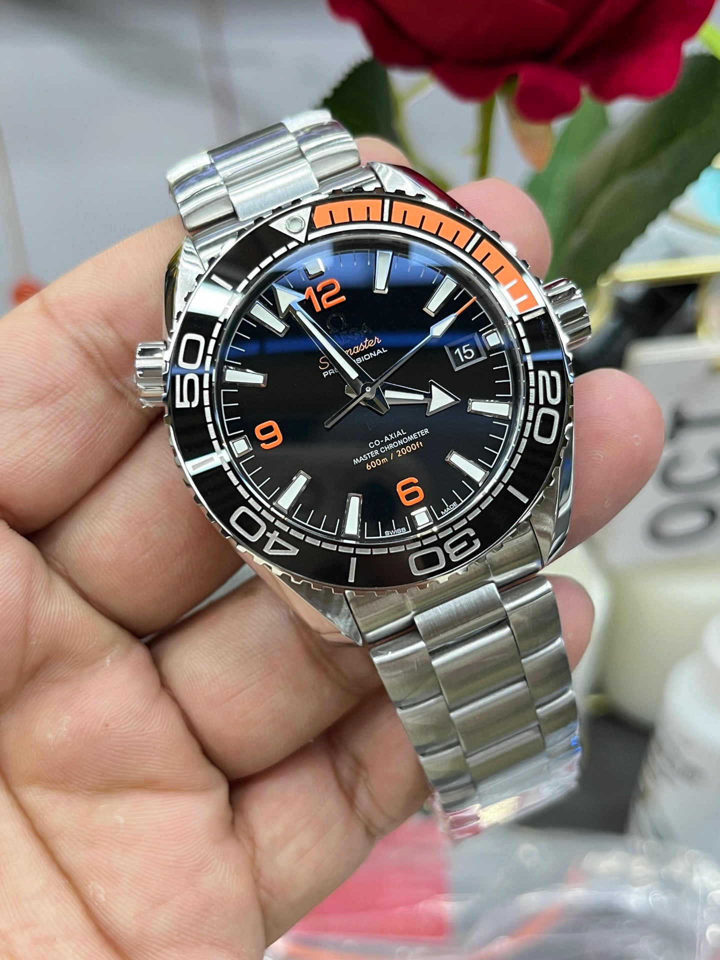 Omega Seamaster Planet Ocean 600M 232.30.42.21.01.002 (Omega Seamaster 600M “Quarter Orange”, браслет из стали)