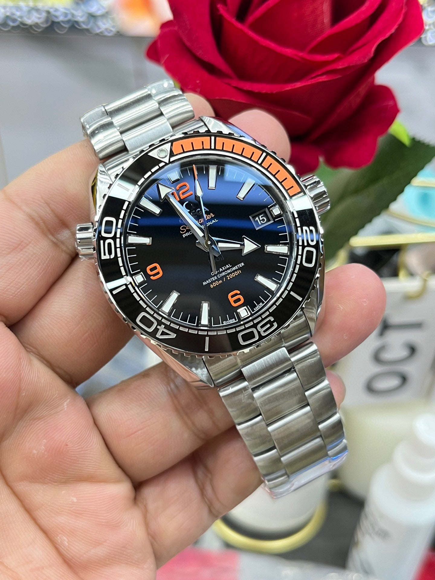 Omega Seamaster Planet Ocean 600M 232.30.42.21.01.002 (Omega Seamaster 600M “Quarter Orange”, браслет из стали)