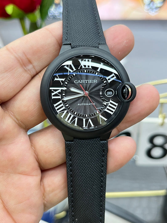 Cartier Ballon Bleu de Cartier WSBB0027 (Cartier Ballon Bleu чёрная керамика, синий циферблат)