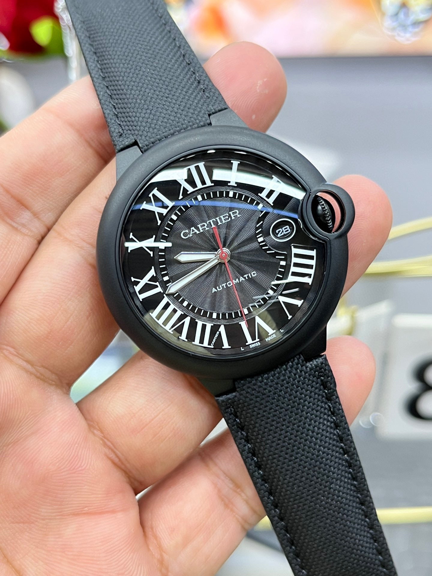 Cartier Ballon Bleu de Cartier WSBB0027 (Cartier Ballon Bleu чёрная керамика, синий циферблат)