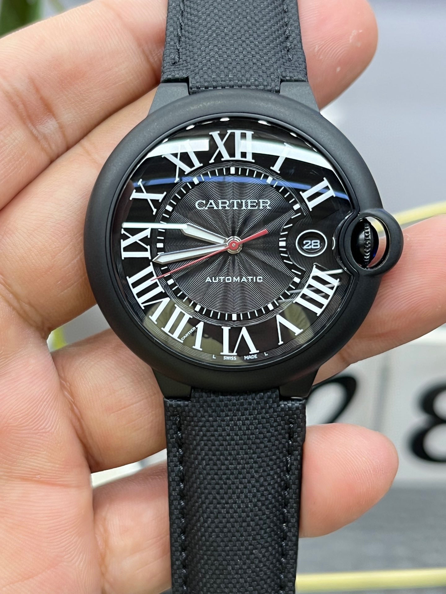Cartier Ballon Bleu de Cartier WSBB0027 (Cartier Ballon Bleu чёрная керамика, синий циферблат)