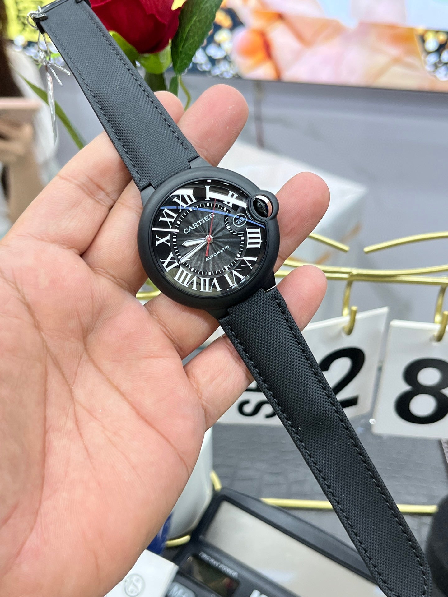 Cartier Ballon Bleu de Cartier WSBB0027 (Cartier Ballon Bleu чёрная керамика, синий циферблат)