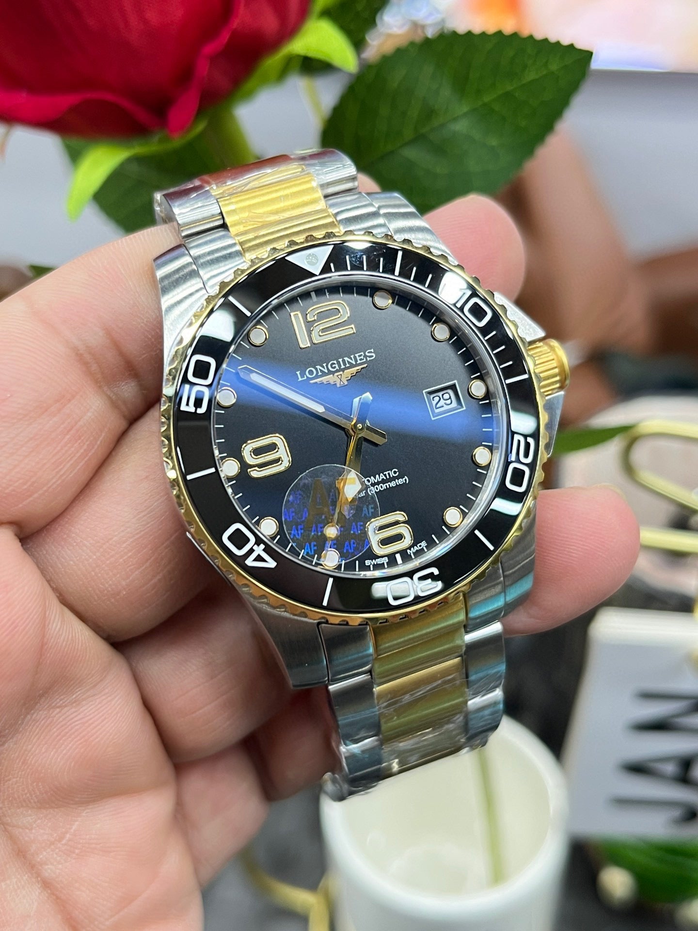 Longines Conquest L3.781.3.56.7 (Longines Conquest двухцветный)