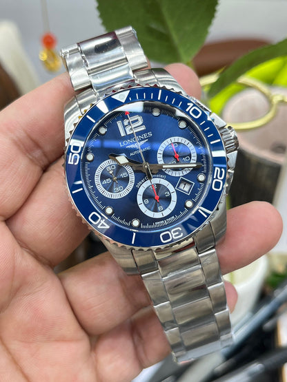 Longines Conquest Chronograph L3.883.4.96.6 (Longines Conquest Chronograph с синим циферблатом)