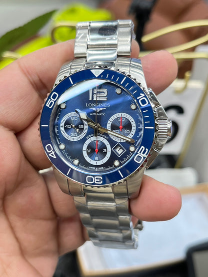Longines Conquest Chronograph L3.883.4.96.6 (Longines Conquest Chronograph с синим циферблатом)