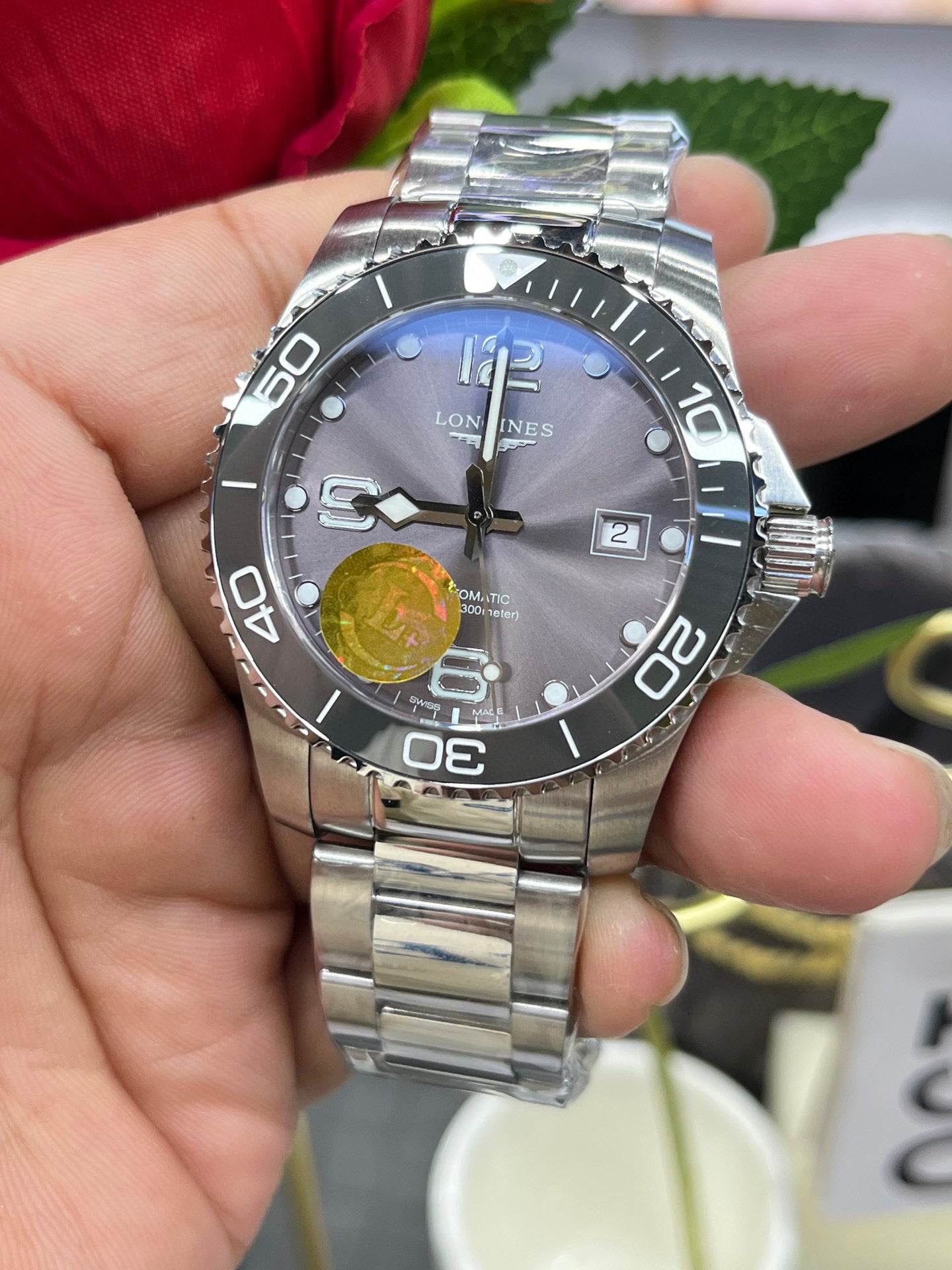 Longines Conquest L3.781.4.76.6 (Longines Conquest серый циферблат)