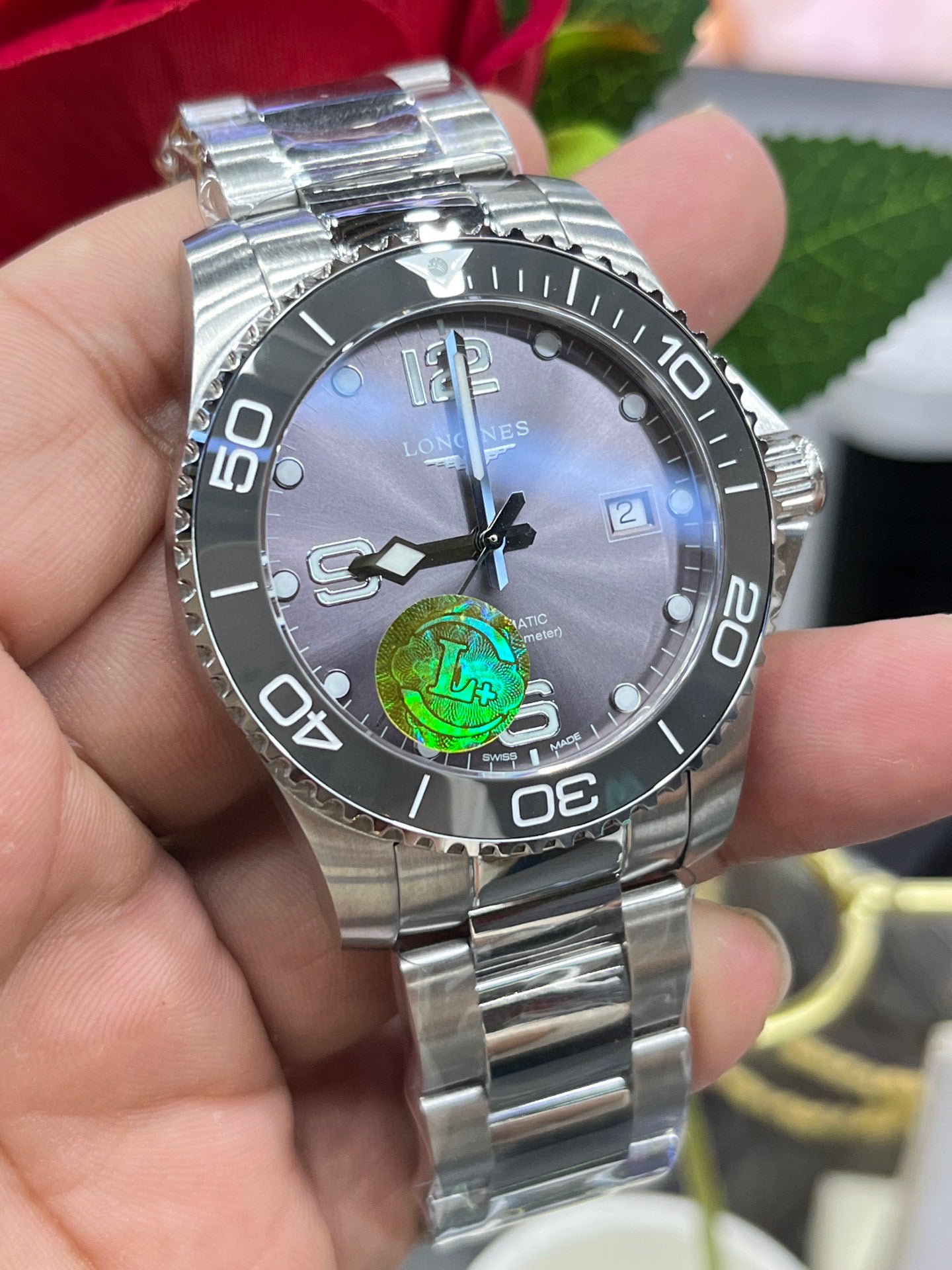 Longines Conquest L3.781.4.76.6 (Longines Conquest серый циферблат)