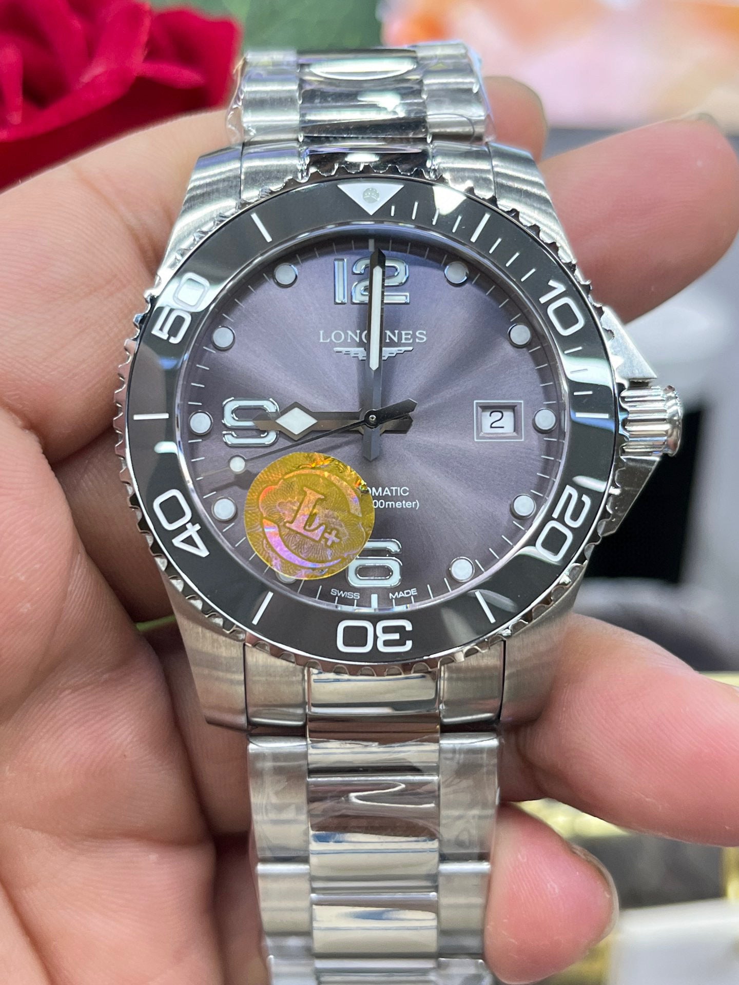 Longines Conquest L3.781.4.76.6 (Longines Conquest серый циферблат)