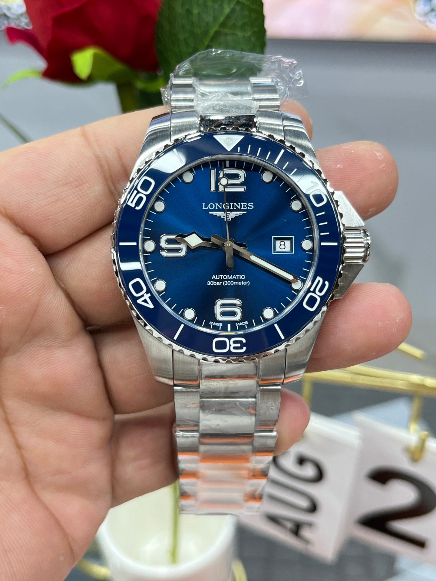 Longines Conquest L3.781.4.96.9 (Longines Conquest синий циферблат)
