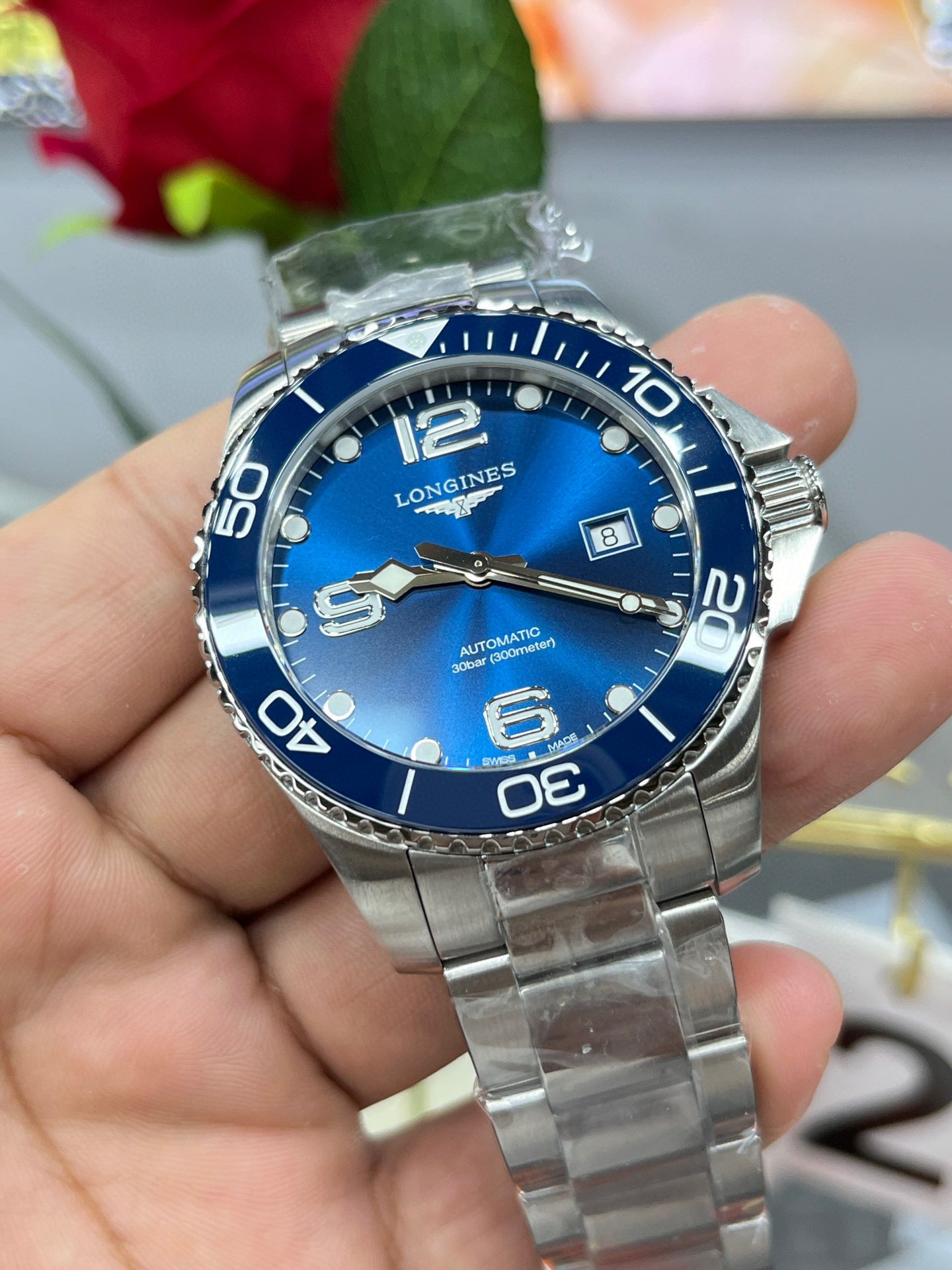 Longines Conquest L3.781.4.96.9 (Longines Conquest синий циферблат)