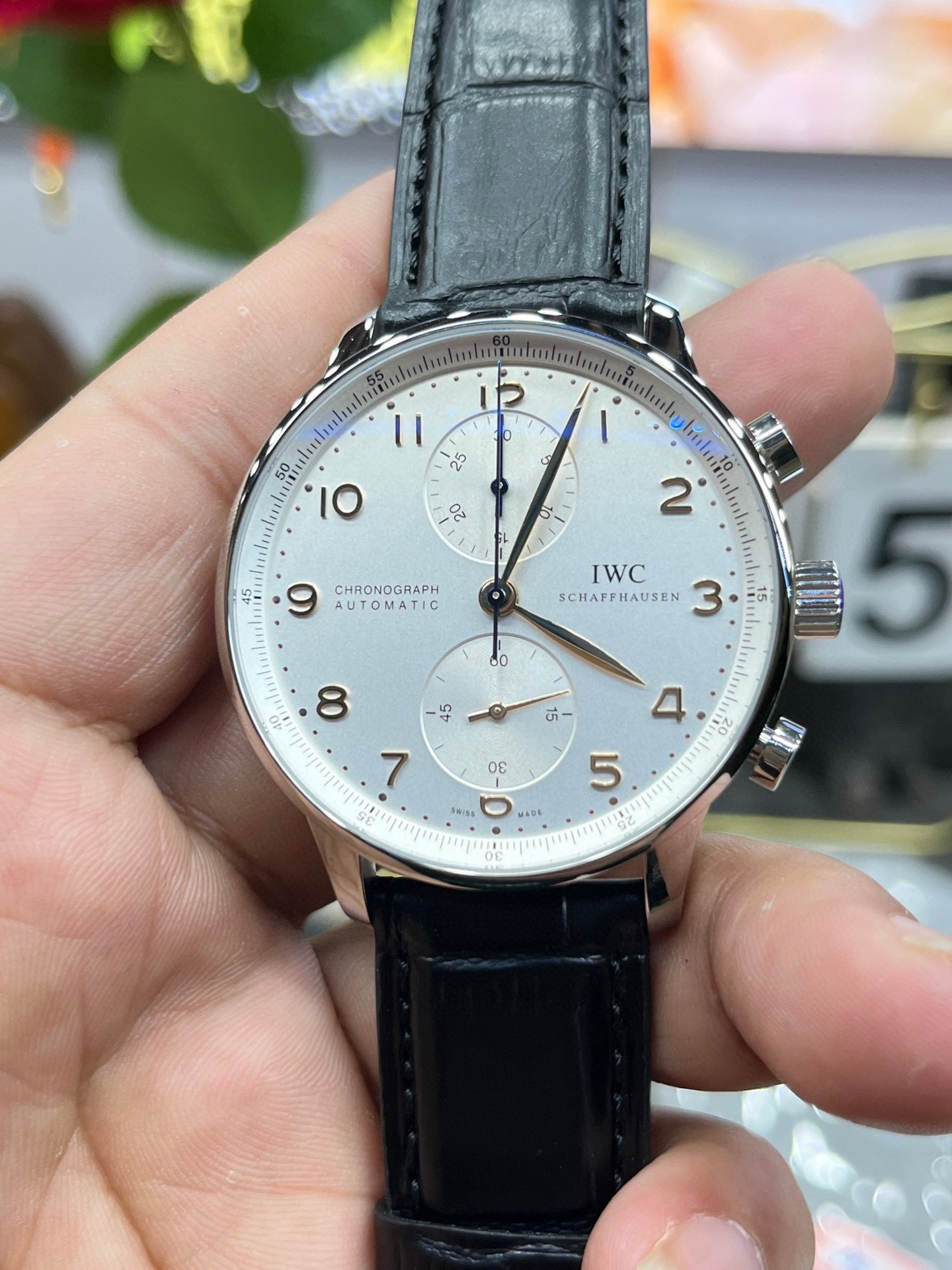 IWC Portugieser Chronograph IW371604 (IWC Portugieser Chronograph «золотые стрелки»)