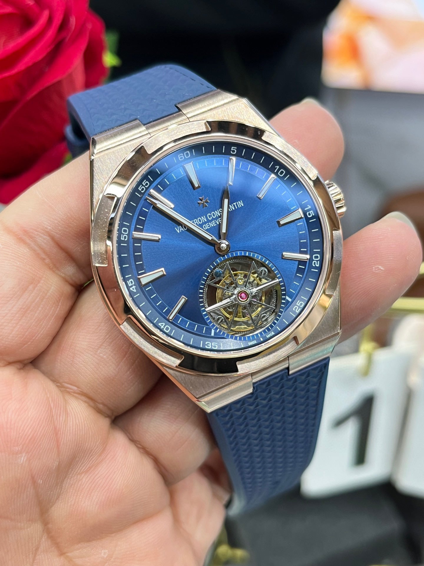 Vacheron Constantin Overseas Tourbillon 6000V/210R-B733 (Vacheron Constantin Overseas Tourbillon, розовое золото)