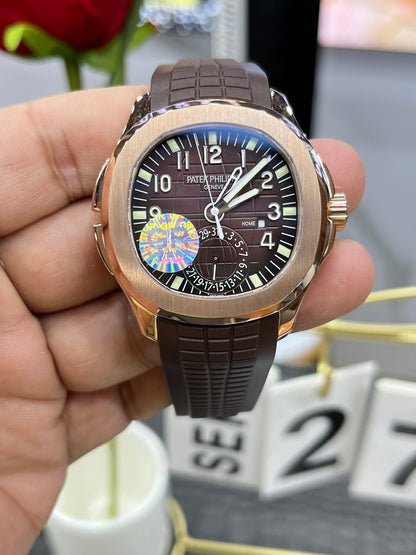 Patek Philippe Aquanaut Travel Time 5164R-001 («Акванавт Travel Time», «граната», розовое золото)