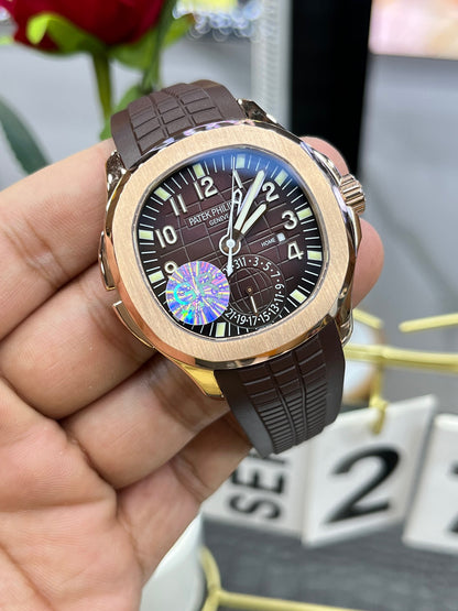 Patek Philippe Aquanaut Travel Time 5164R-001 («Акванавт Travel Time», «граната», розовое золото)
