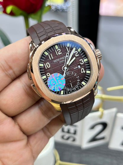 Patek Philippe Aquanaut Travel Time 5164R-001 («Акванавт Travel Time», «граната», розовое золото)