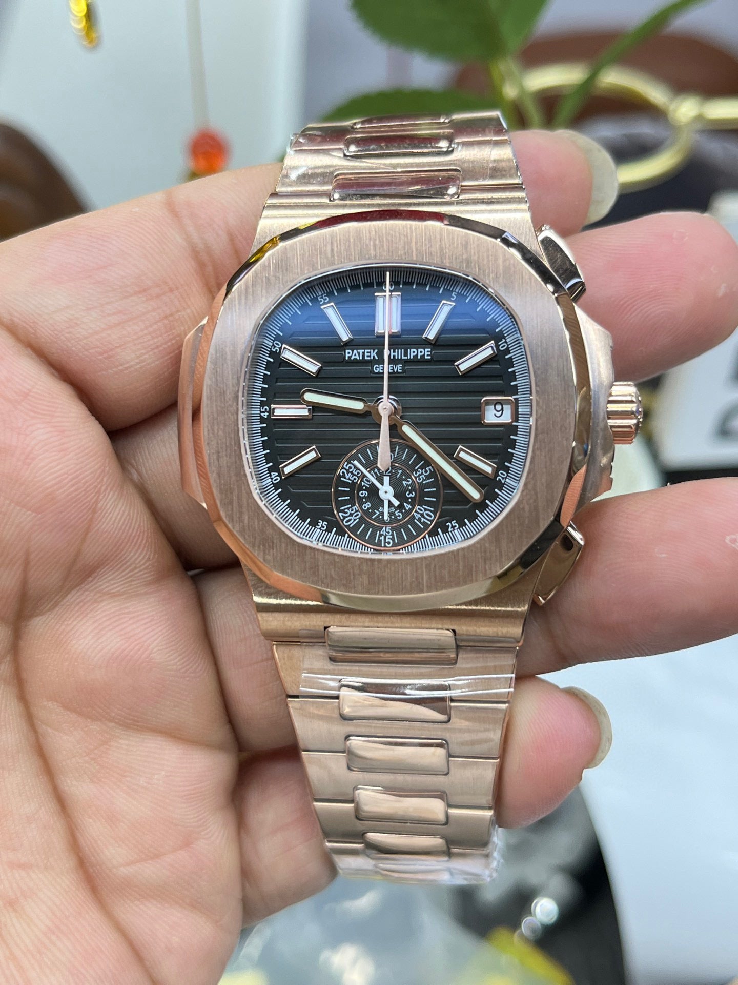 Patek Philippe Nautilus 5980/1R-001 (Patek Philippe Nautilus хронограф, розовое золото)