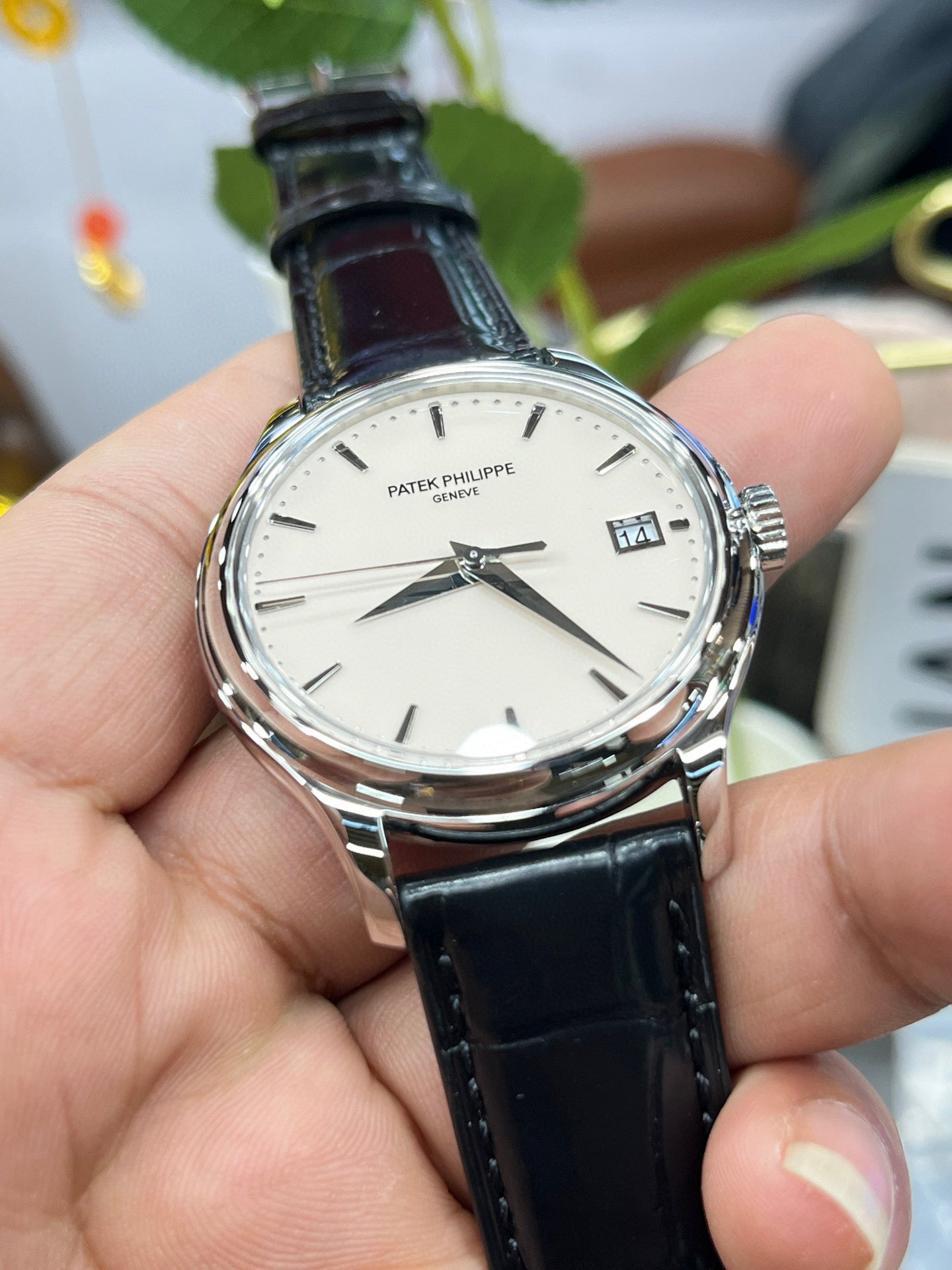 Patek Philippe Calatrava 5227G-001 (Patek Philippe Calatrava «флип-кейс», белое золото)