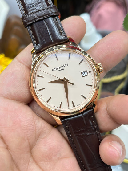 Patek Philippe Calatrava 5227R-001 (Patek Philippe Calatrava «флип-кейс», розовое золото)