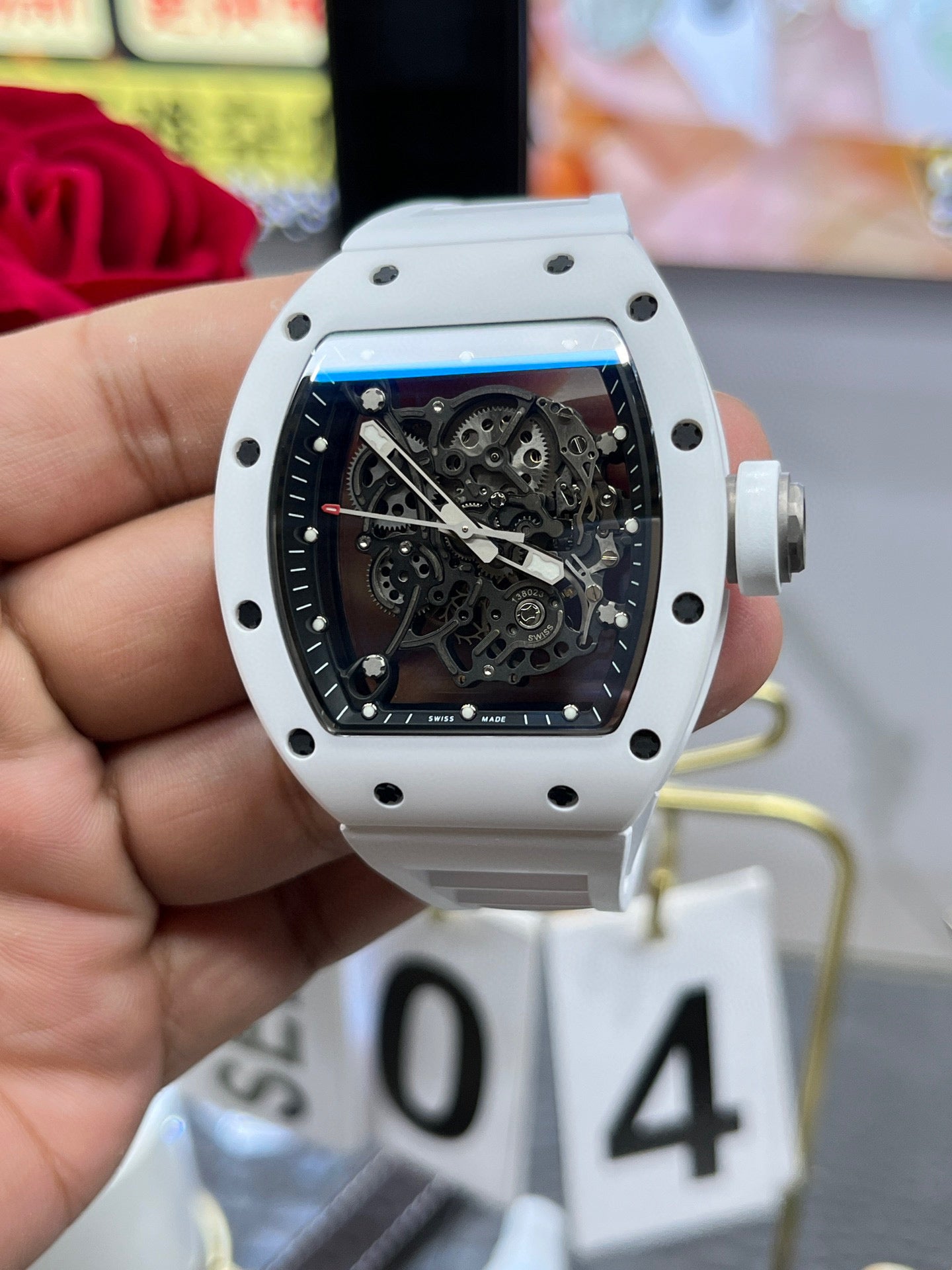 Richard Mille RM 055 Bubba Watson White Ceramic (Richard Mille RM 055 белая керамика)