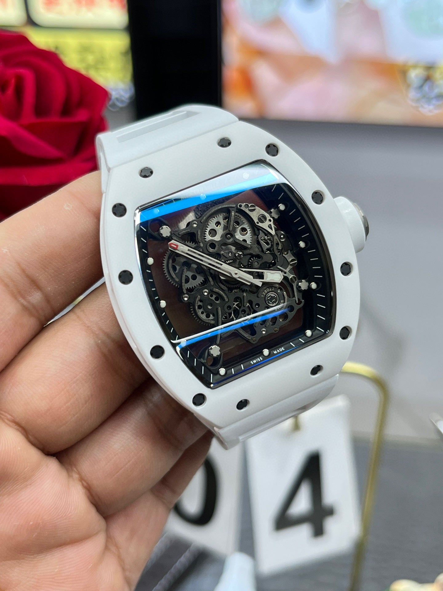 Richard Mille RM 055 Bubba Watson White Ceramic (Richard Mille RM 055 белая керамика)