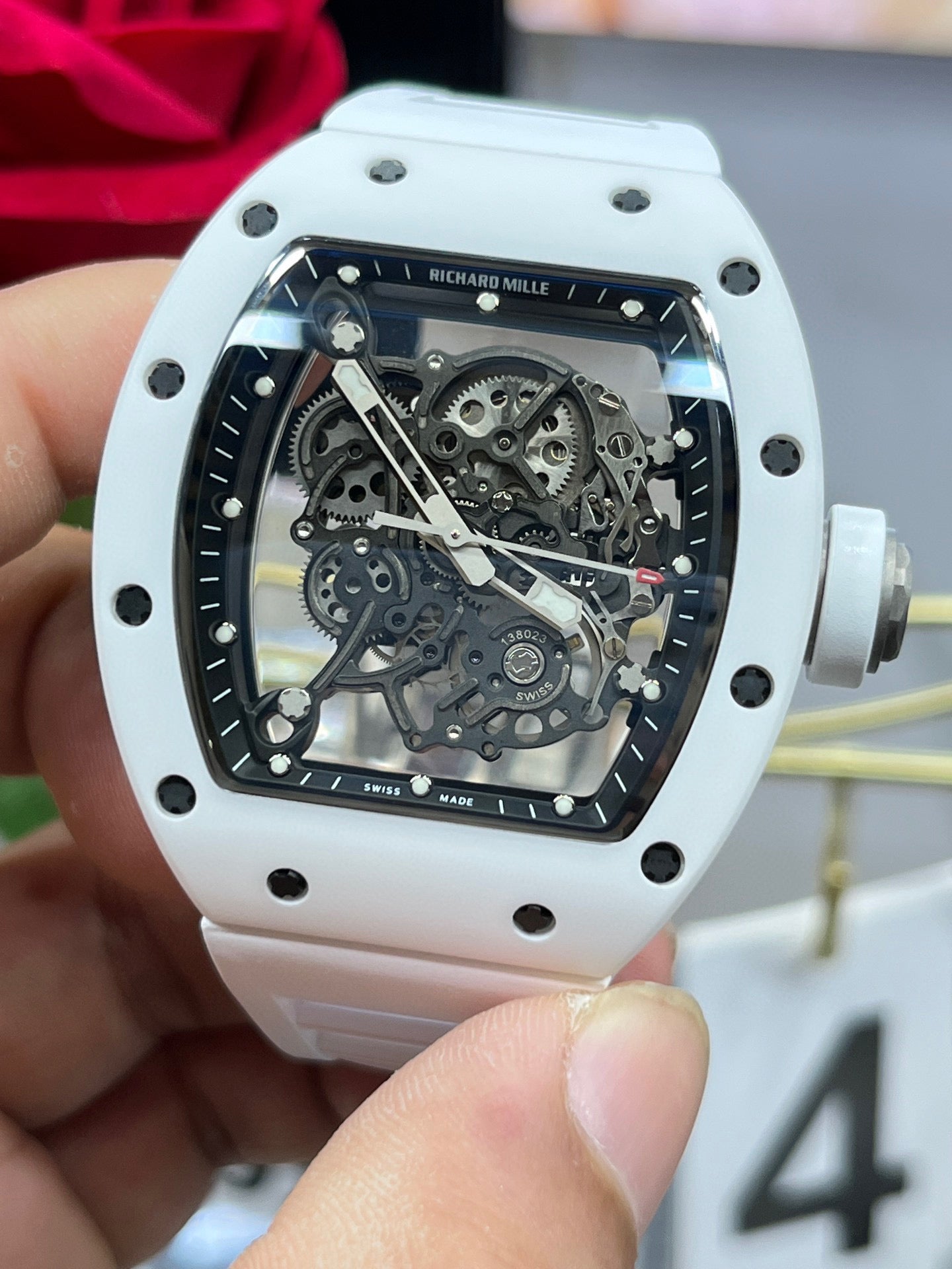 Richard Mille RM 055 Bubba Watson White Ceramic (Richard Mille RM 055 белая керамика)
