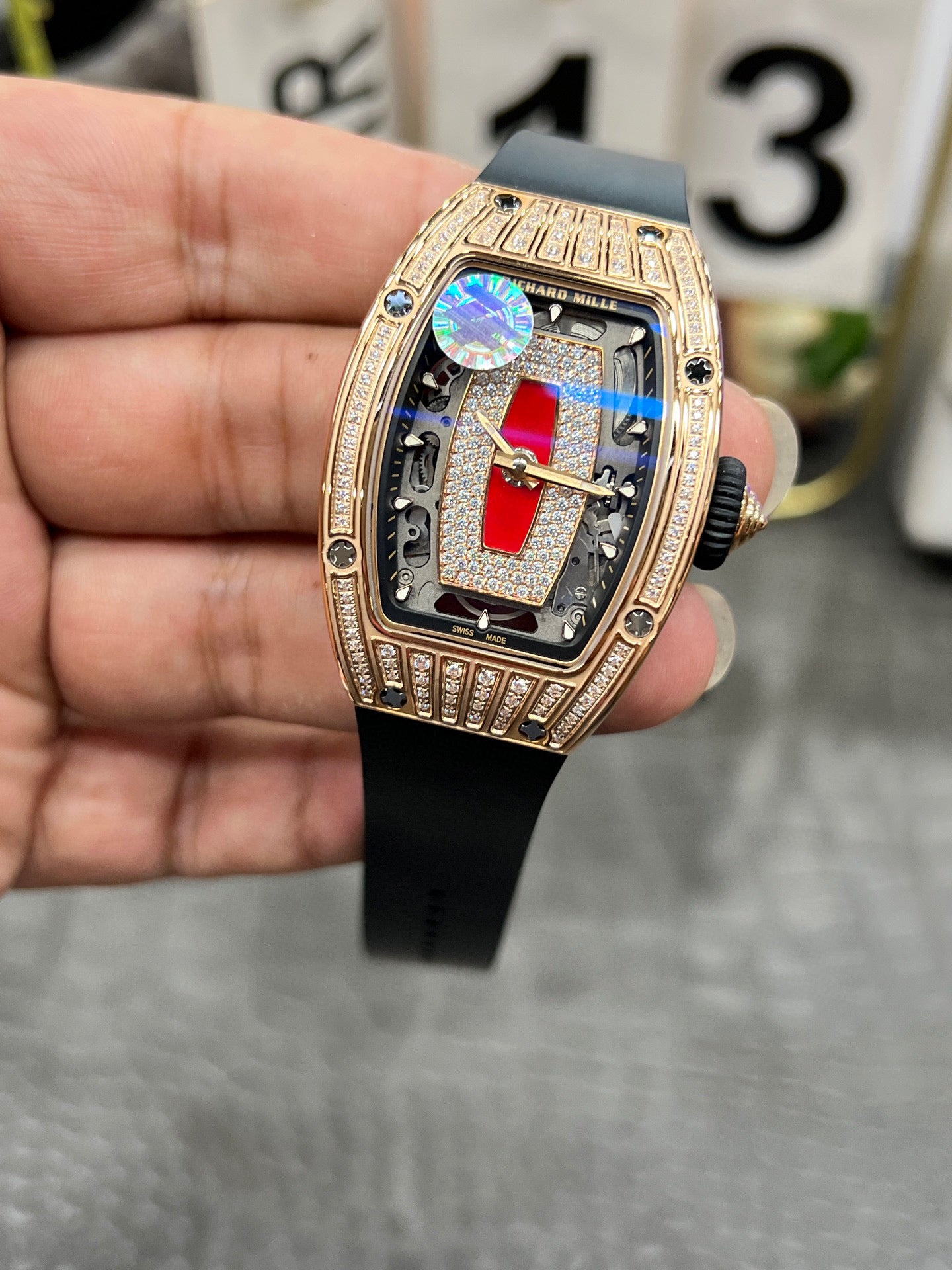 Richard Mille RM 07-01 Red Lips Full Diamond Rose Gold (Richard Mille RM 07-01 «Red Lips», розовое золото с бриллиантами)