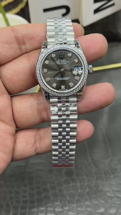 Rolex Datejust 31 Ref. 278384RBR-0010 “31mm White Rolesor / Dark Grey Diamond-Dial