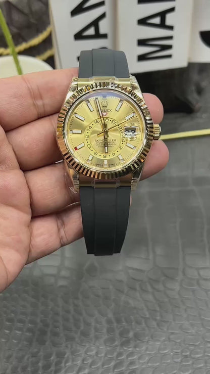 Rolex Sky-Dweller Ref. M336238-0001 “42mm Yellow Gold / Champagne Dial / Oysterflex