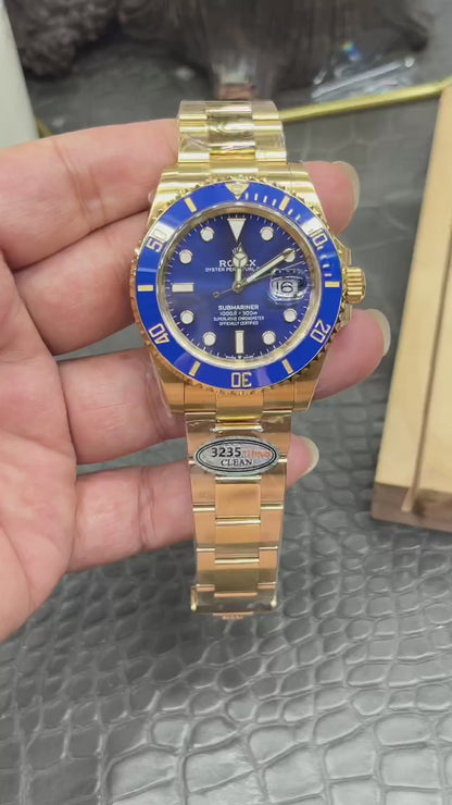 Rolex Submariner Date Yellow Gold “Blue Dial & Blue Bezel” (All-Gold Blue Submariner)