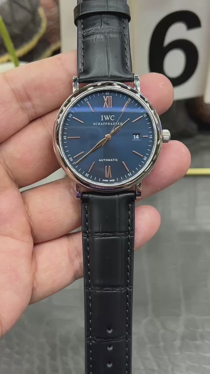 IWC Portofino Automatic 40mm – Ref. IW356523 (Blue Dial, Stainless Steel, Leather Strap)