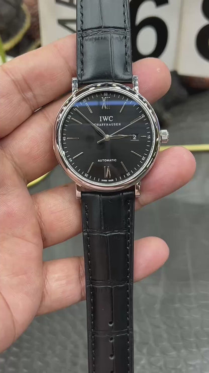 IWC Portofino Automatic 40mm – Ref. IW356502 (Black Dial, Stainless Steel)