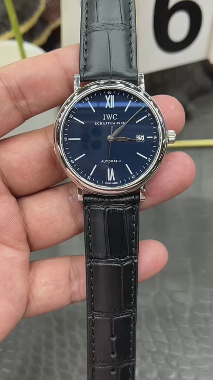 IWC Portofino Automatic 40mm – Ref. IW356512 (Blue Dial, Stainless Steel, Milanese Mesh Bracelet)