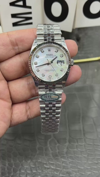 Rolex Datejust 36 Ref. M126234-0020 “36mm Steel & White Gold / Mother-of-Pearl Diamond Dial